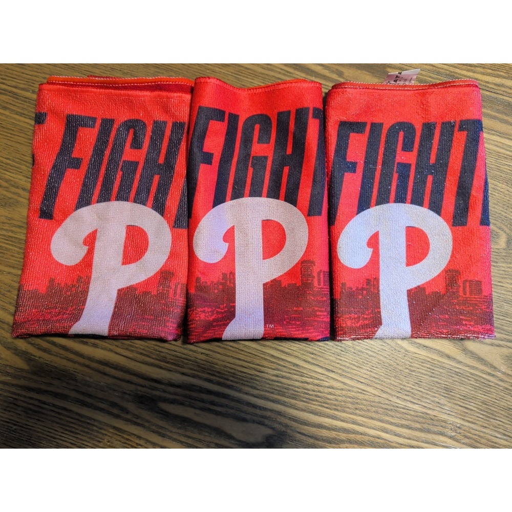2023 Lot Of 3 Phillies Playoffs RALLY TOWEL THE FIGHTINS RED OCTOBER